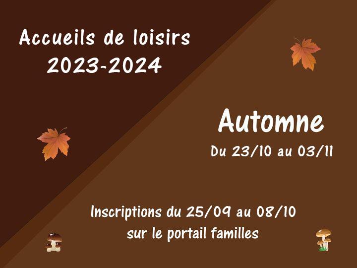Inscriptions aux Accueils de loisirs d'Automne  